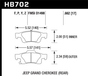 Dodge Durango Brake Pads - Rear - Hawk Performance - LTS Street - `11-`12
